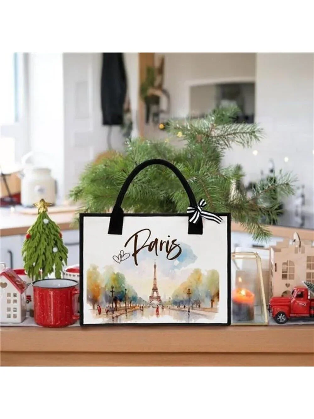 Paris Eiffel Tower Tote Bag for Women – Gift for Christmas, Mother’s Day & More